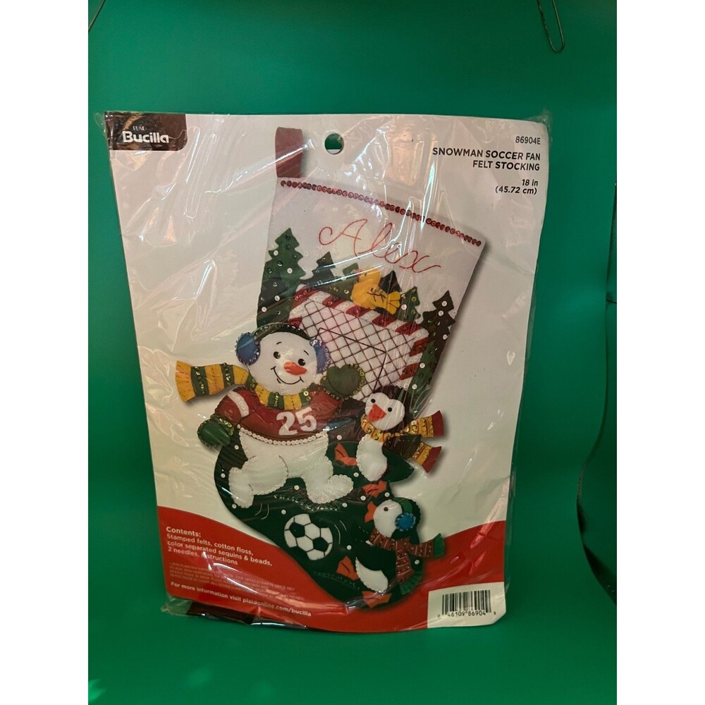 Bucilla Snowman Soccer Fan Christmas Stocking Kit-86904E/2018
